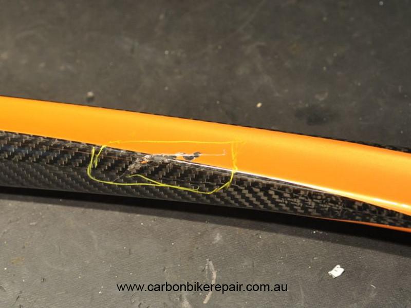 Orbea Orca top tube before