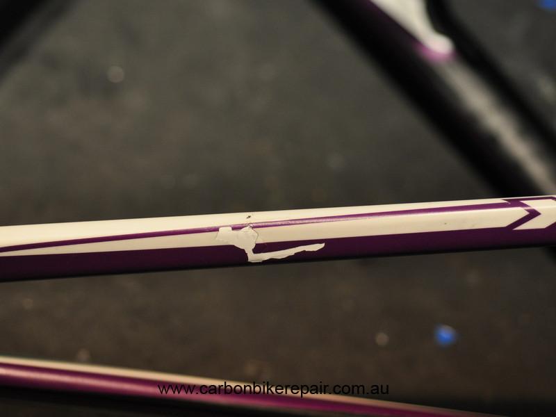 Trek Madone seat stay purple before